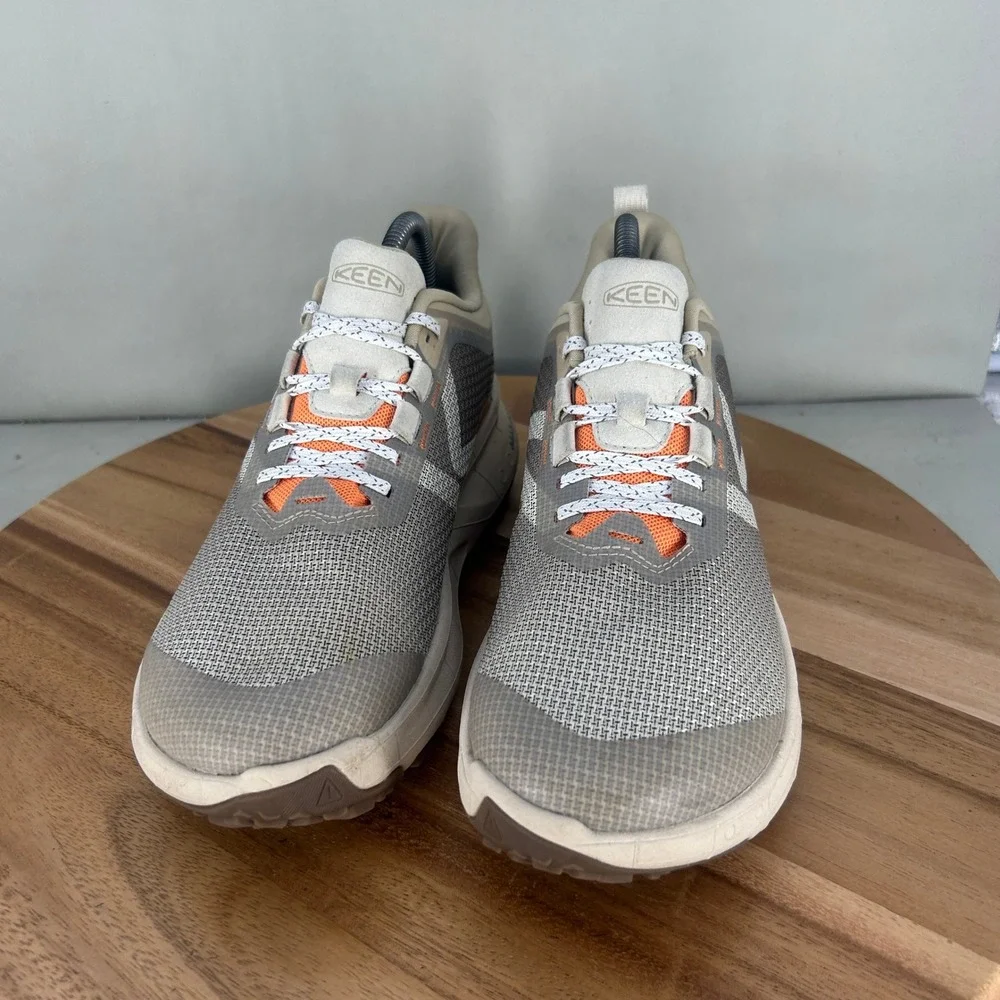KEEN WK400 Walking Shoes Womens 9 Grey Tan Orange 1029761 Low Top Sneakers
